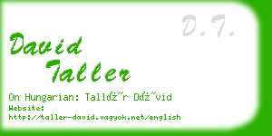 david taller business card